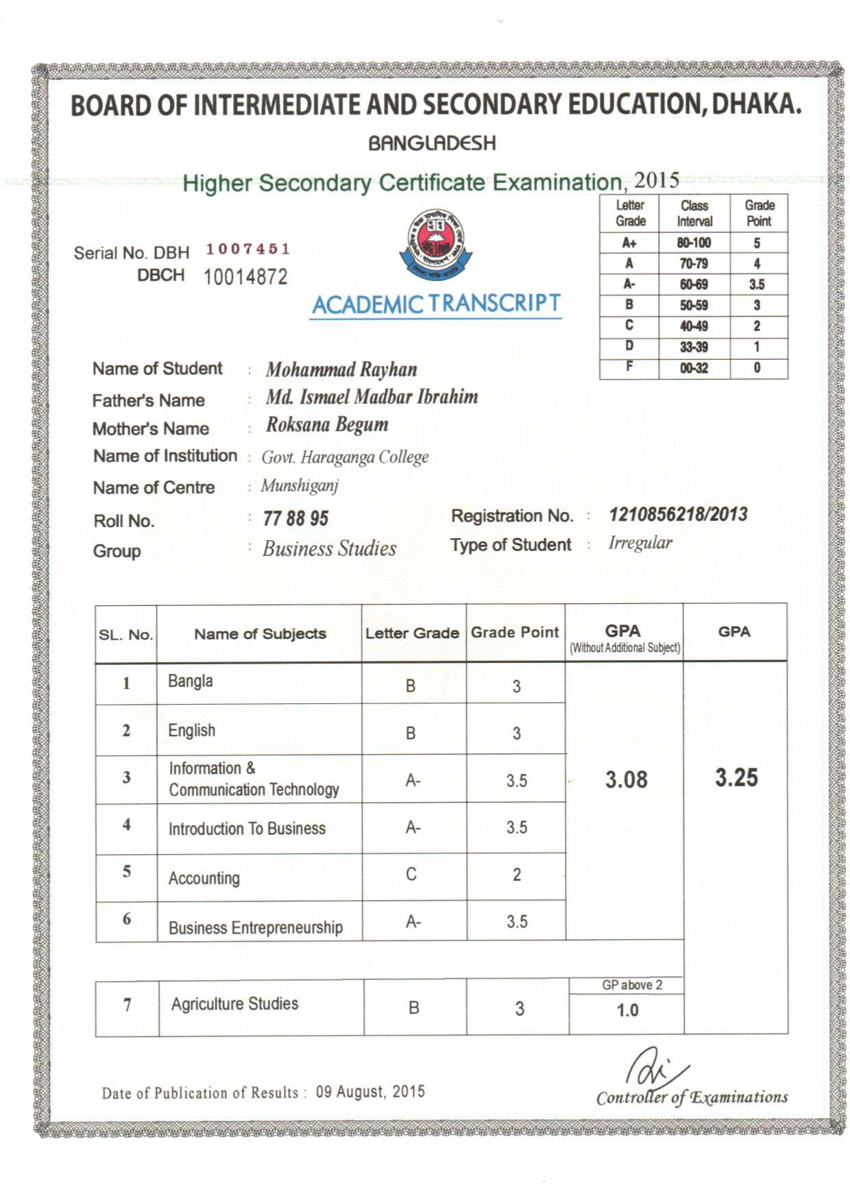 JSC Certificate